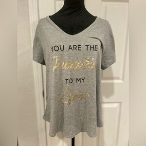 Apt. 9 Gray Graphic Tee - ‘You Are the Pumpkin to My Spice’ Size XL